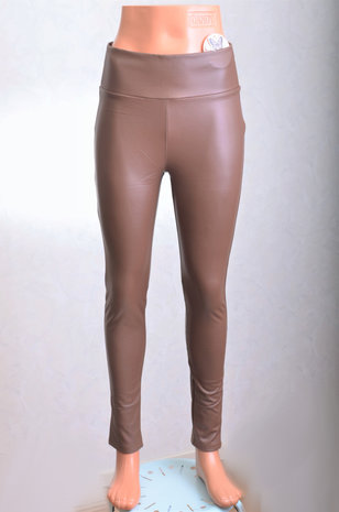 Taupe leather look legging 650